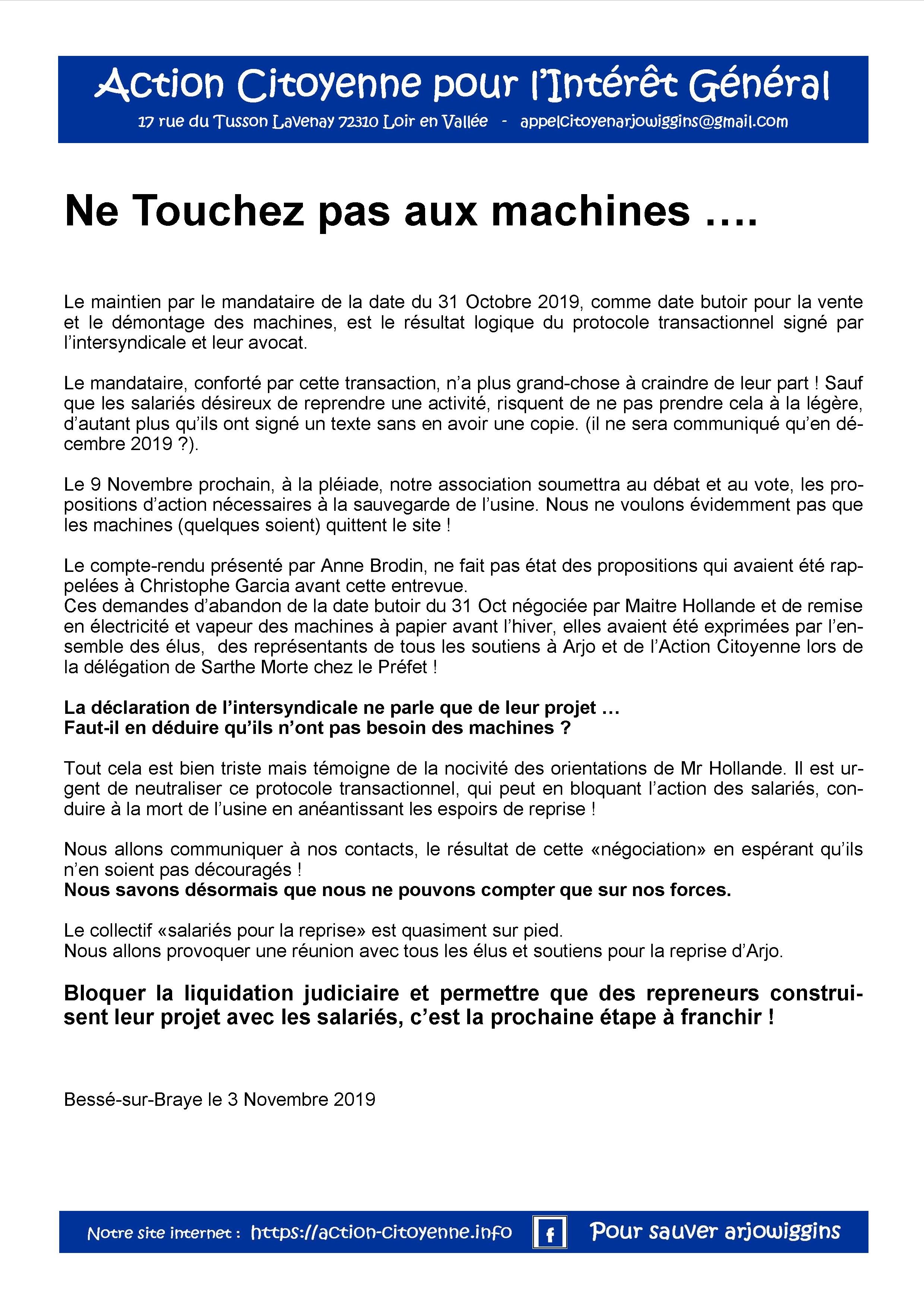 Ne touchez pas aux machines 041119